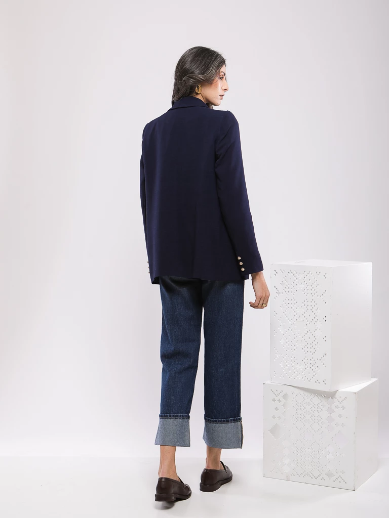 VESTE BLAZER CROISÉE AVEC BOUTONS DORÉS