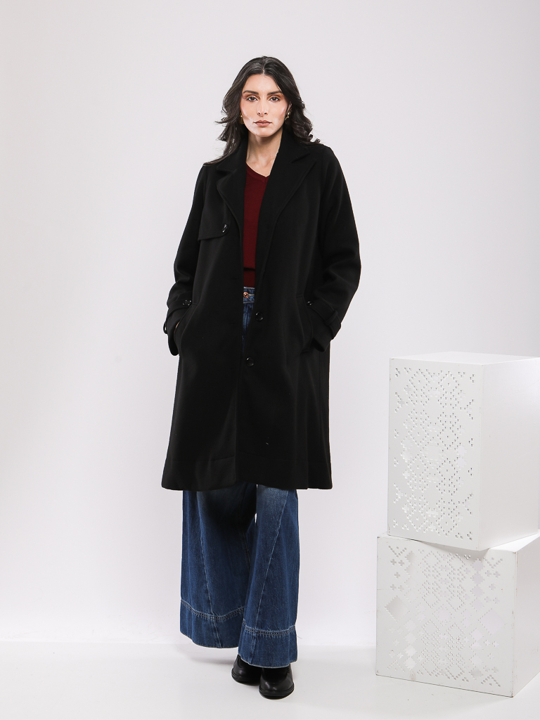 MANTEAU LONG À DOUBLE BOUTONNAGE