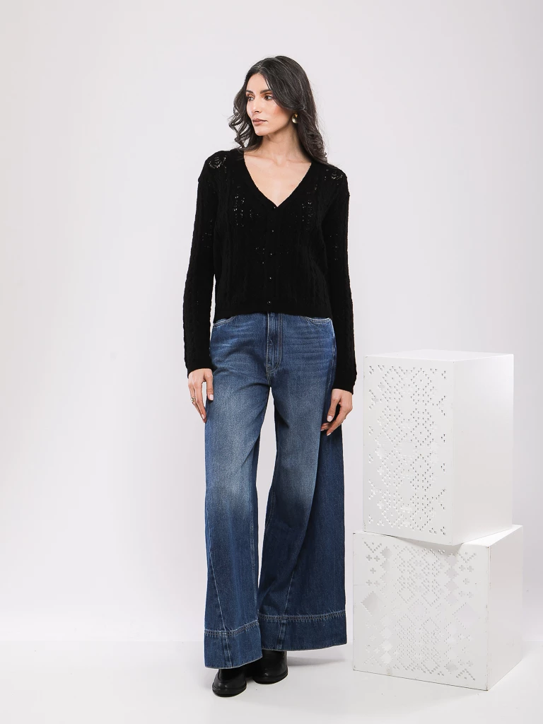 GILET CARDIGAN EN MAILLE MANCHES LONGUES