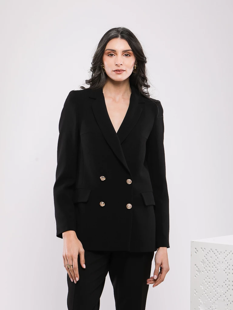 VESTE BLAZER CROISÉE AVEC BOUTONS DORÉS
