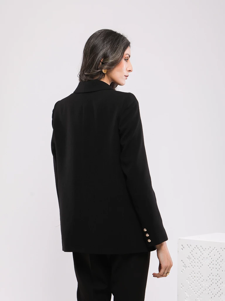 VESTE BLAZER CROISÉE AVEC BOUTONS DORÉS