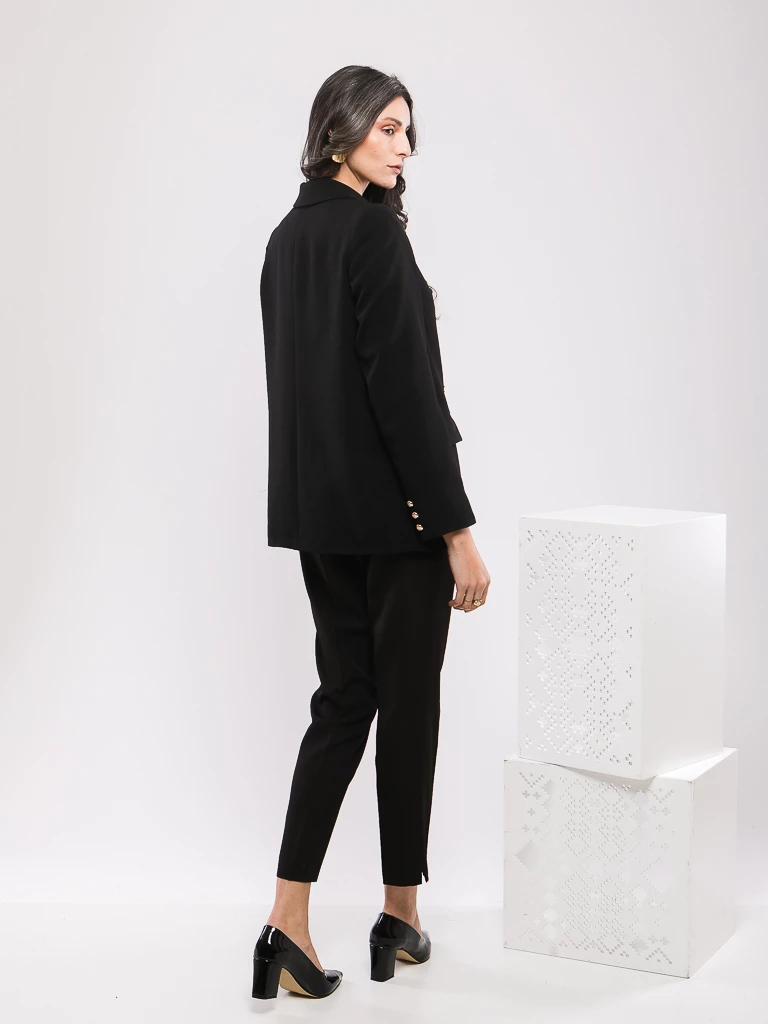 VESTE BLAZER CROISÉE AVEC BOUTONS DORÉS