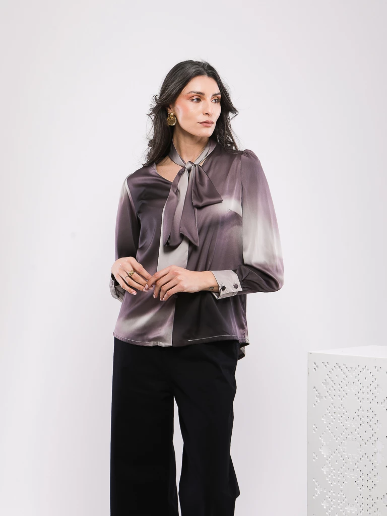 CHEMISE ELEGANTE A NŒUD LAVALLIERE