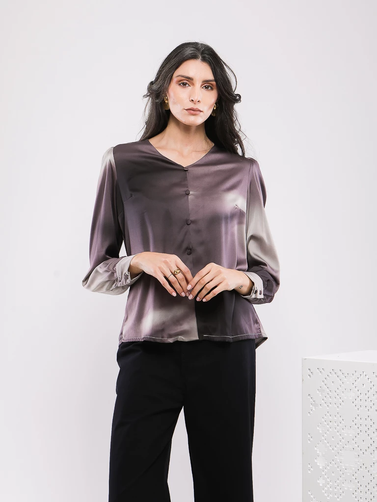 CHEMISE ELEGANTE A NŒUD LAVALLIERE