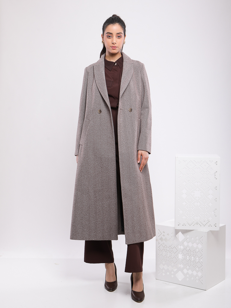 MANTEAU LONG À COUPE DROITE