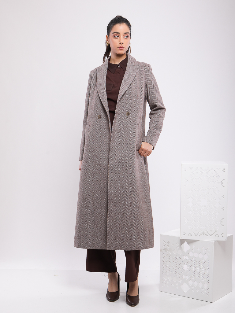 MANTEAU LONG À COUPE DROITE