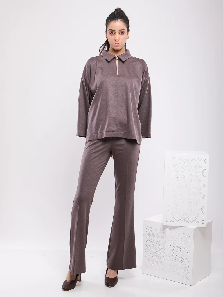 TUNIQUE OVERSIZE COL POLO ZIPPÉ