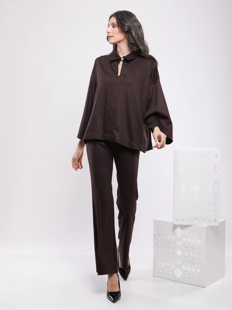 TUNIQUE OVERSIZE COL POLO ZIPPÉ