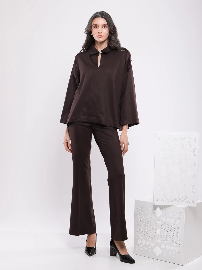 TUNIQUE OVERSIZE COL POLO ZIPPÉ