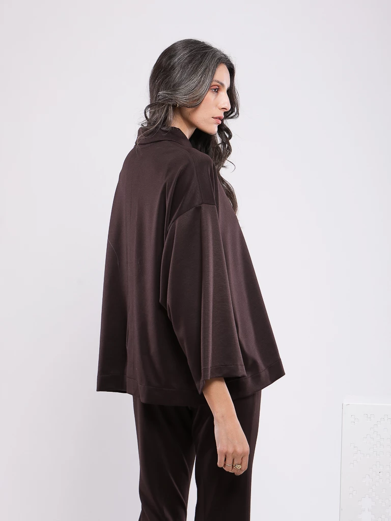 TUNIQUE OVERSIZE COL POLO ZIPPÉ