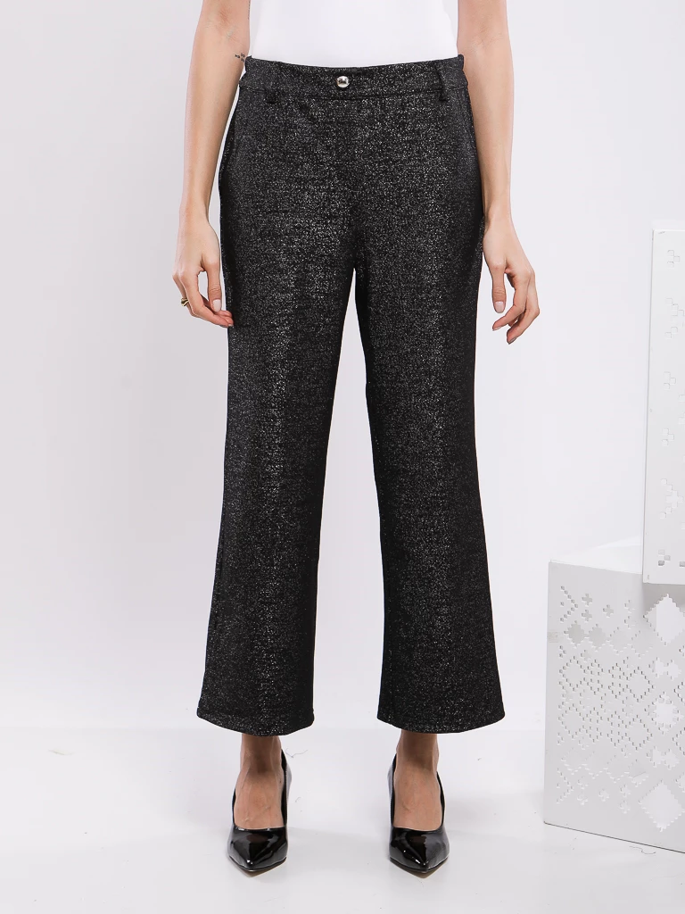 PANTALON DROIT TAILLE HAUTE PAILLETÉ