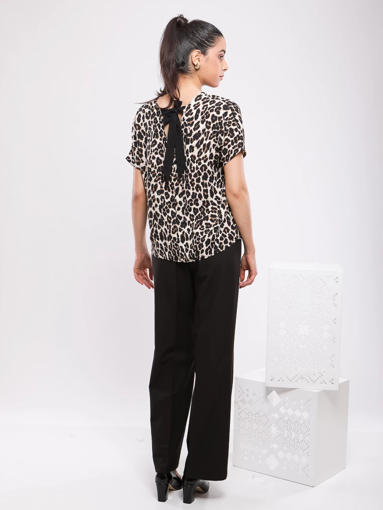 TUNIQUE LÉOPARD À NŒUD DOS