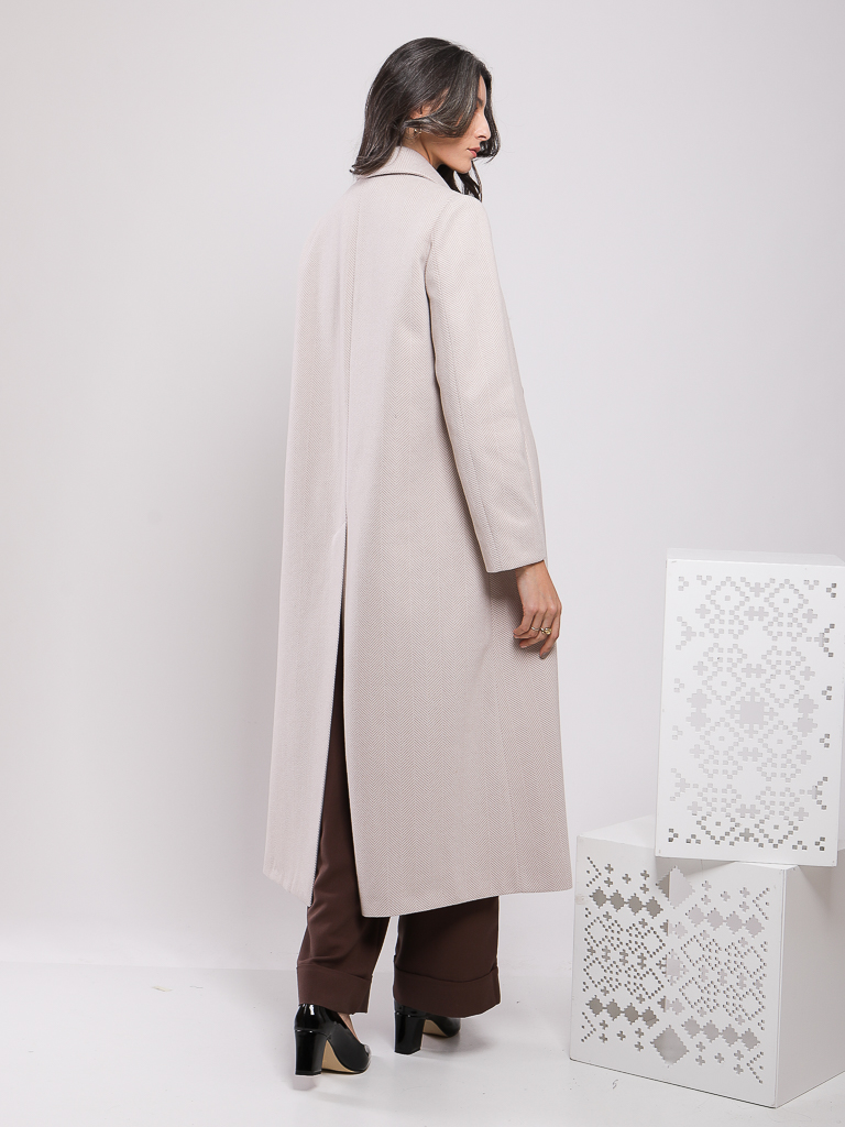 MANTEAU LONG À COUPE DROITE
