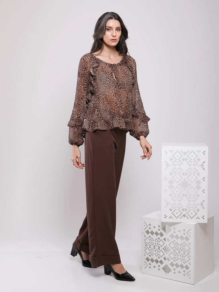 BLOUSE AMPLE IMPRIMÉ LÉOPARD
