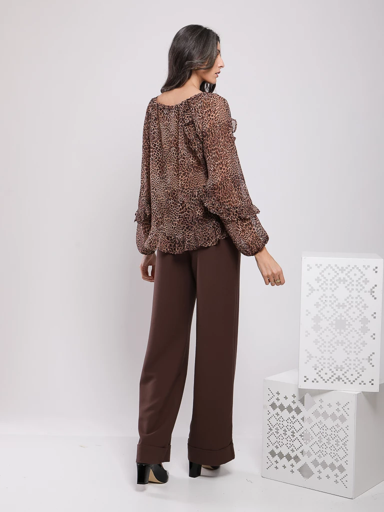BLOUSE AMPLE IMPRIMÉ LÉOPARD