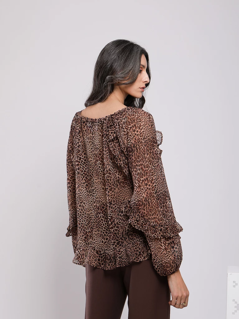 BLOUSE AMPLE IMPRIMÉ LÉOPARD