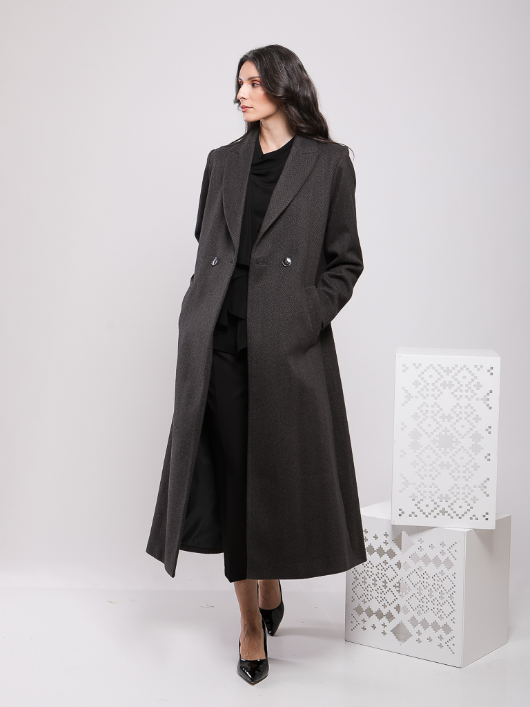 MANTEAU LONG À COUPE DROITE