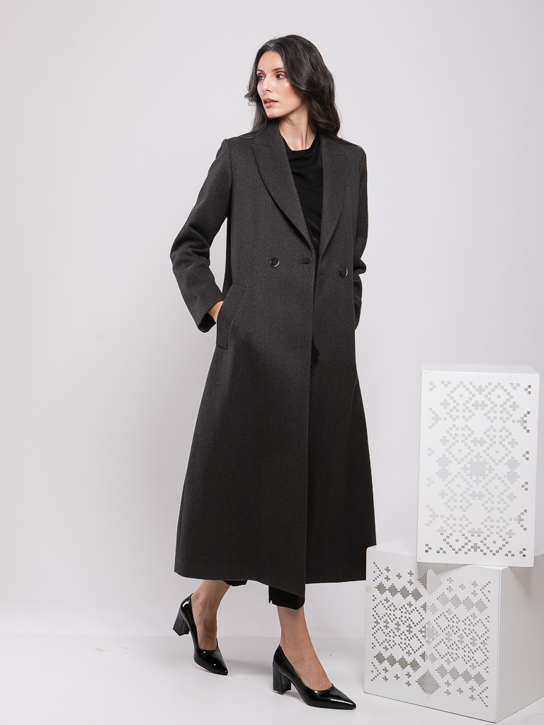 MANTEAU LONG À COUPE DROITE