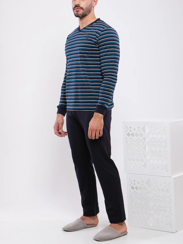 PYJAMA HAUT RAYE ET BAS SIMPLE
