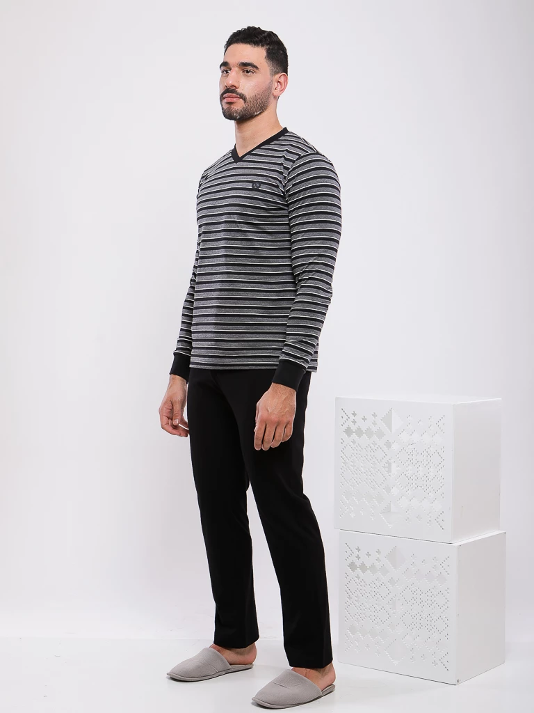 PYJAMA HAUT RAYE ET BAS SIMPLE