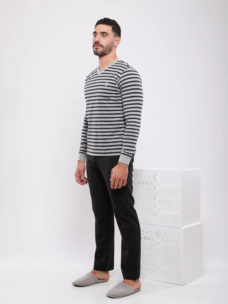 PYJAMA HAUT RAYE ET BAS SIMPLE