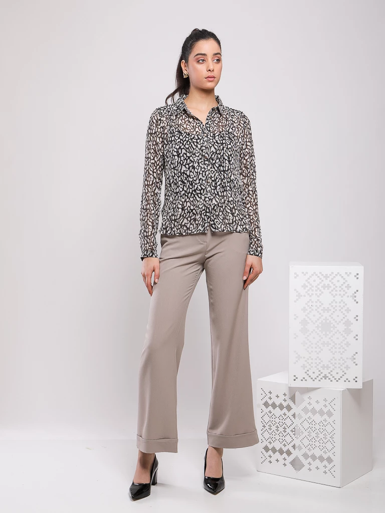 CHEMISE COL LAVALLIÈRE IMPRIMÉE