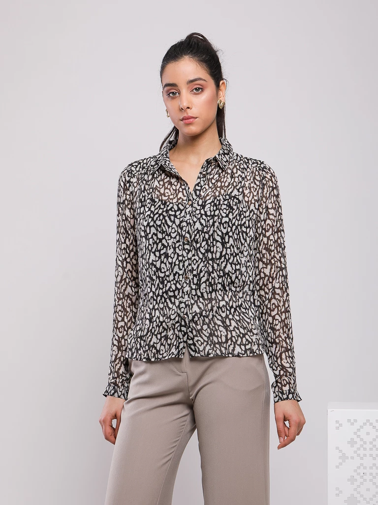 CHEMISE COL LAVALLIÈRE IMPRIMÉE