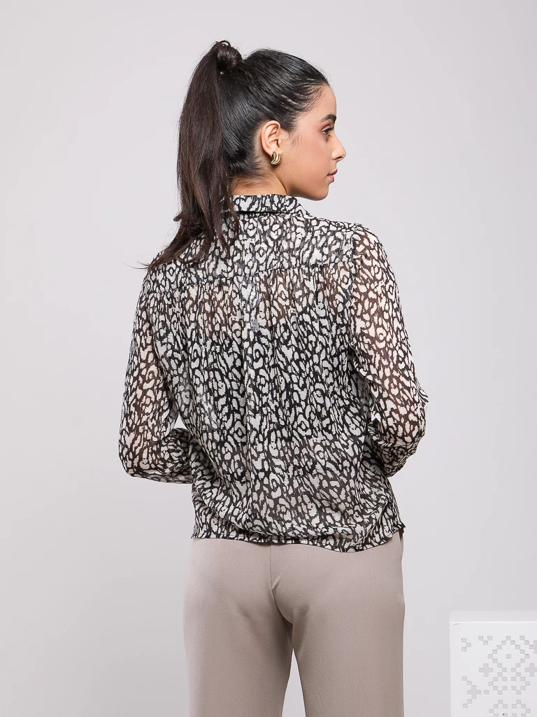 CHEMISE COL LAVALLIÈRE IMPRIMÉE