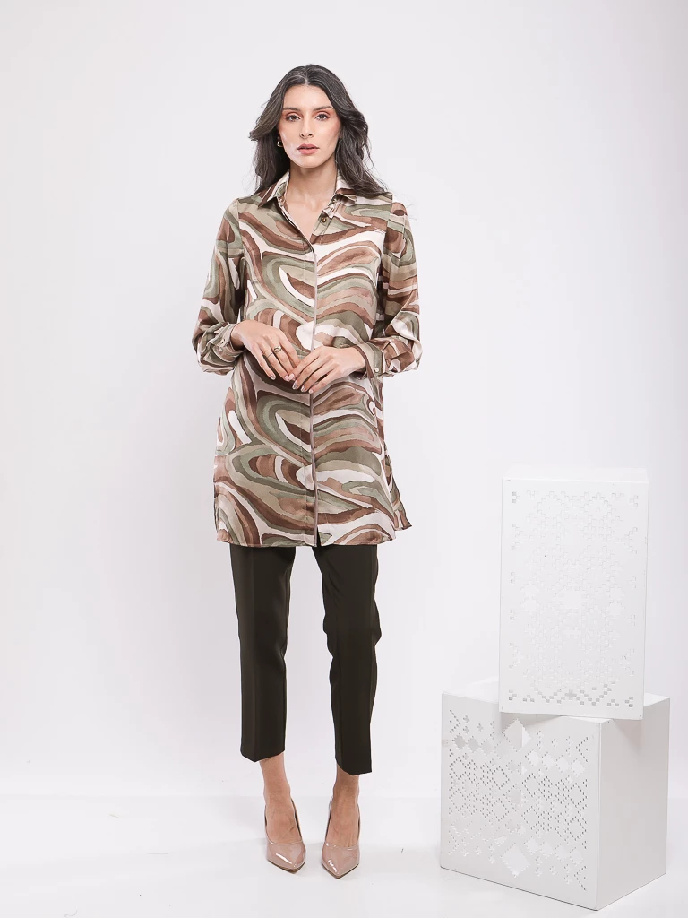 BLOUSE IMPRIMÉ VÉGÉTAL ABSTRAITE