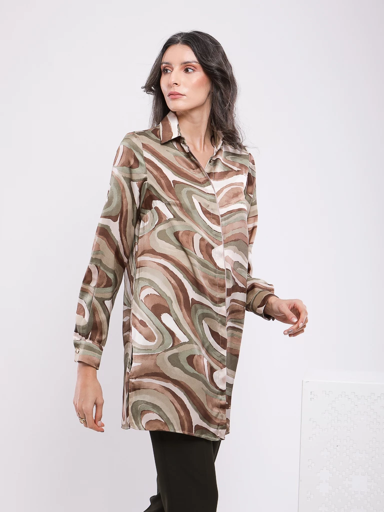 BLOUSE IMPRIMÉ VÉGÉTAL ABSTRAITE