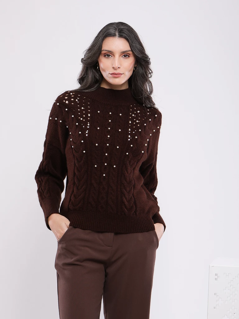 PULL EN MAILLE MANCHES LONGUES