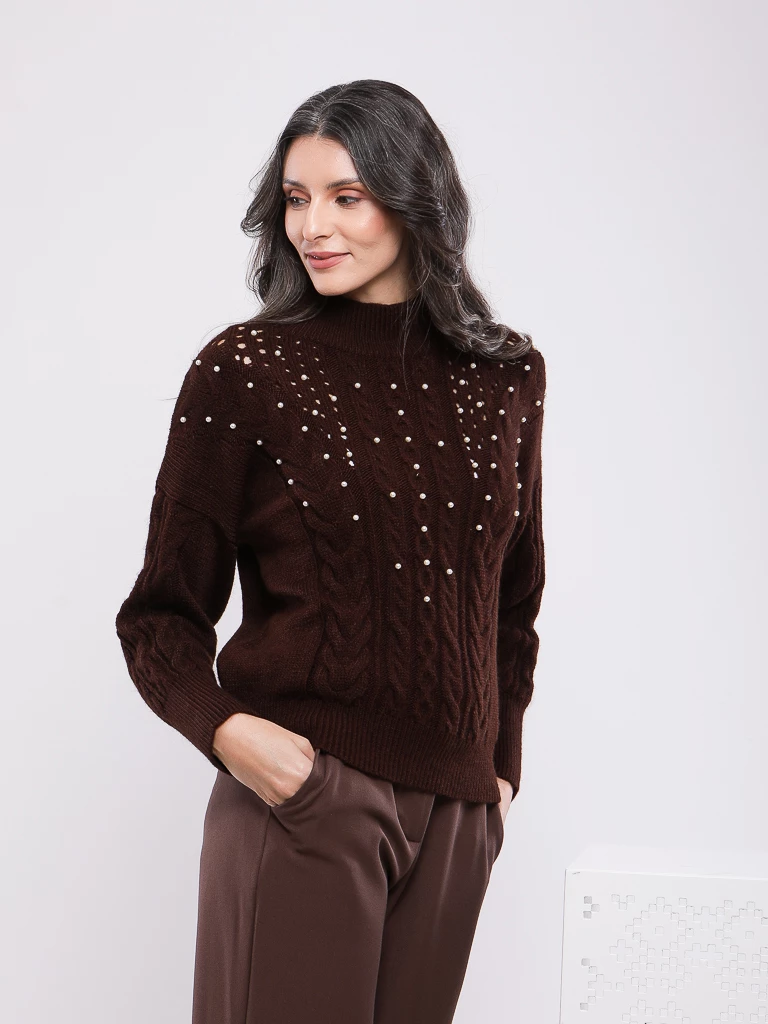 PULL EN MAILLE MANCHES LONGUES