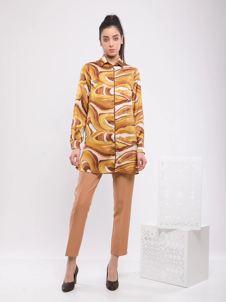 BLOUSE IMPRIMÉ VÉGÉTAL ABSTRAITE