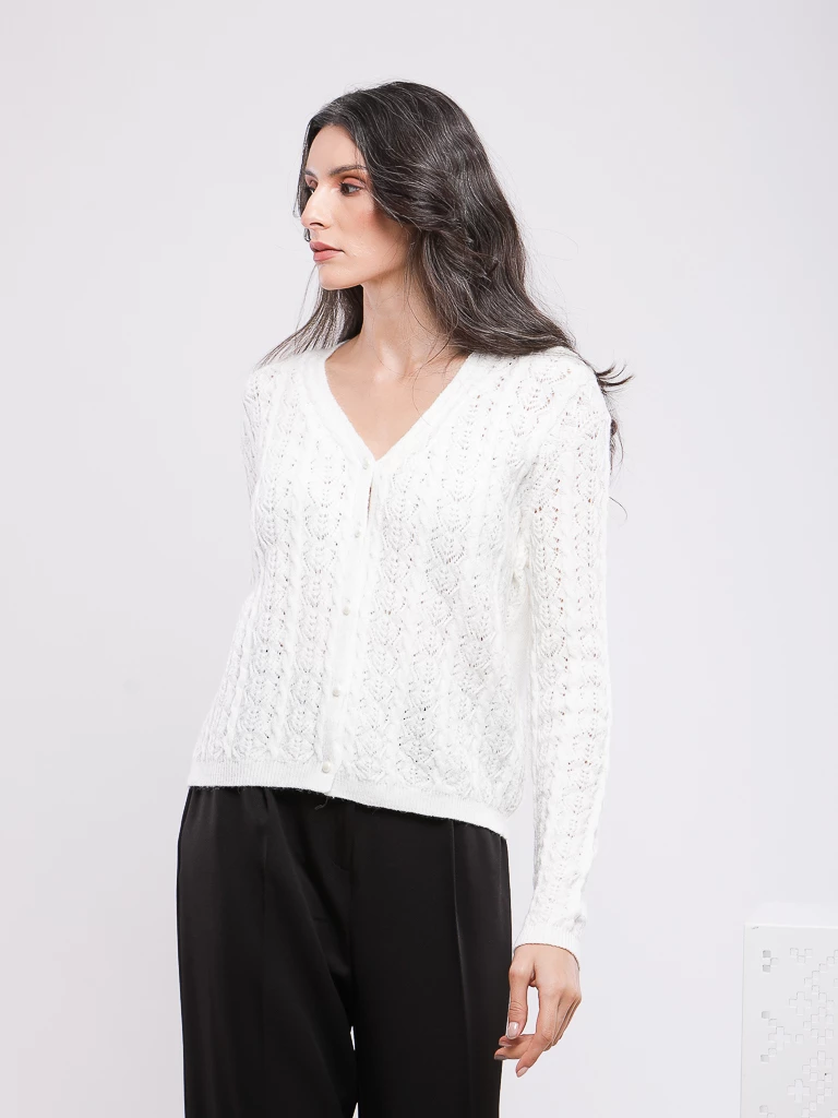 GILET CARDIGAN EN MAILLE MANCHES LONGUES