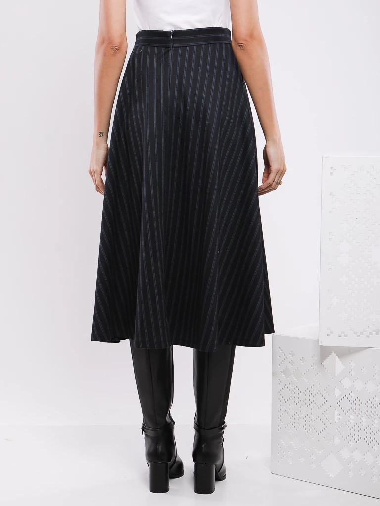 JUPE MIDI ÉVASÉE AVEC POCHES