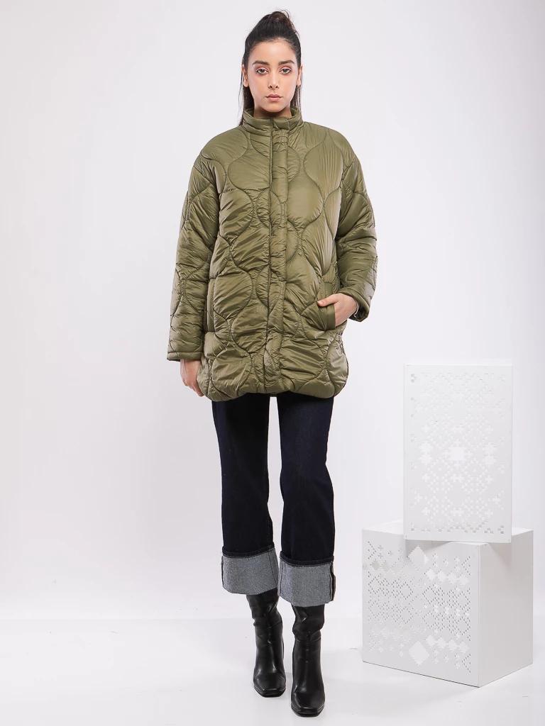 DOUDOUNE MATELASSÉE MI-LONGUE COUPE DROITE