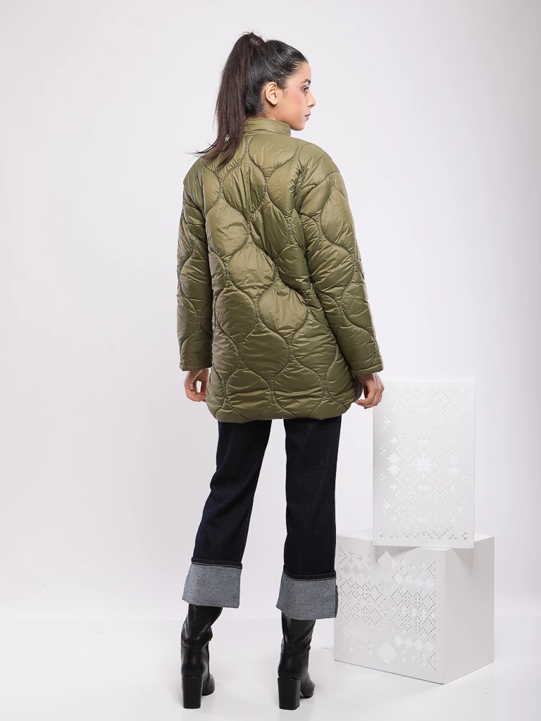 DOUDOUNE MATELASSÉE MI-LONGUE COUPE DROITE