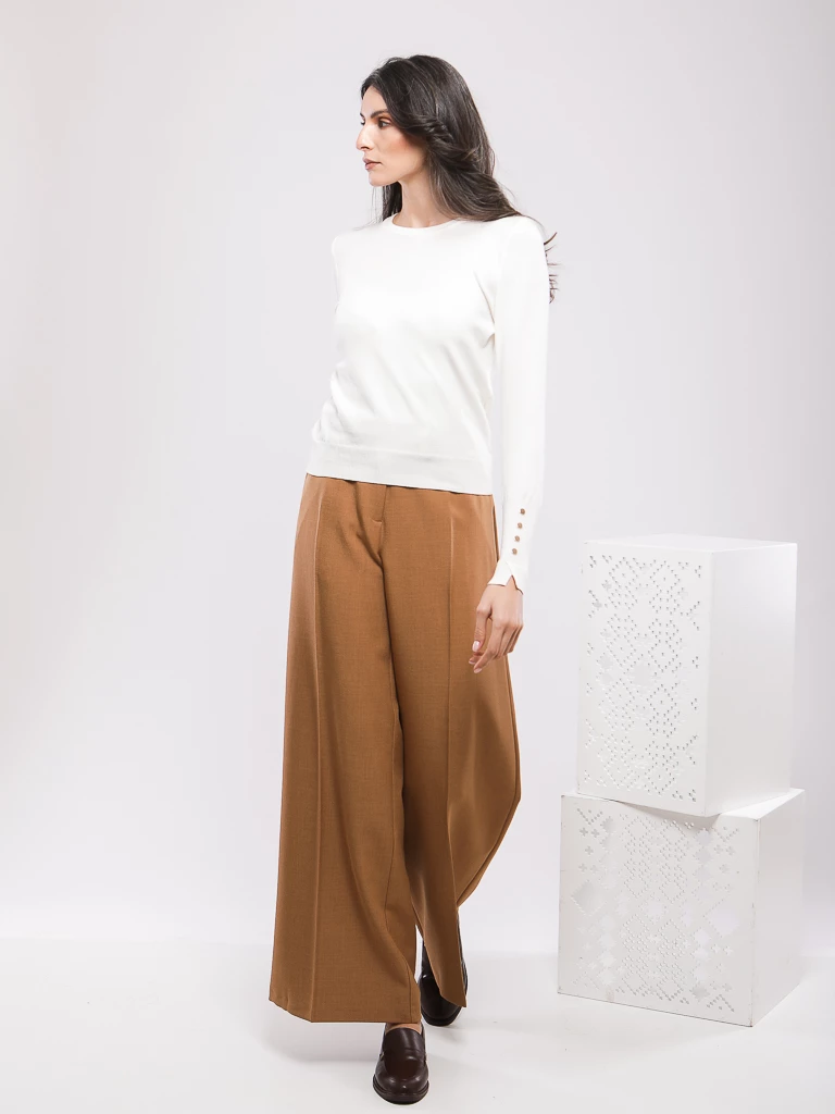 PANTALON TAILLEUR TAILLE HAUTE À PINCES