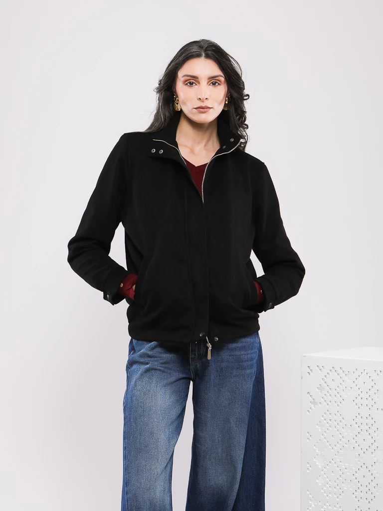 BLOUSON COURTE EFFET DAIM