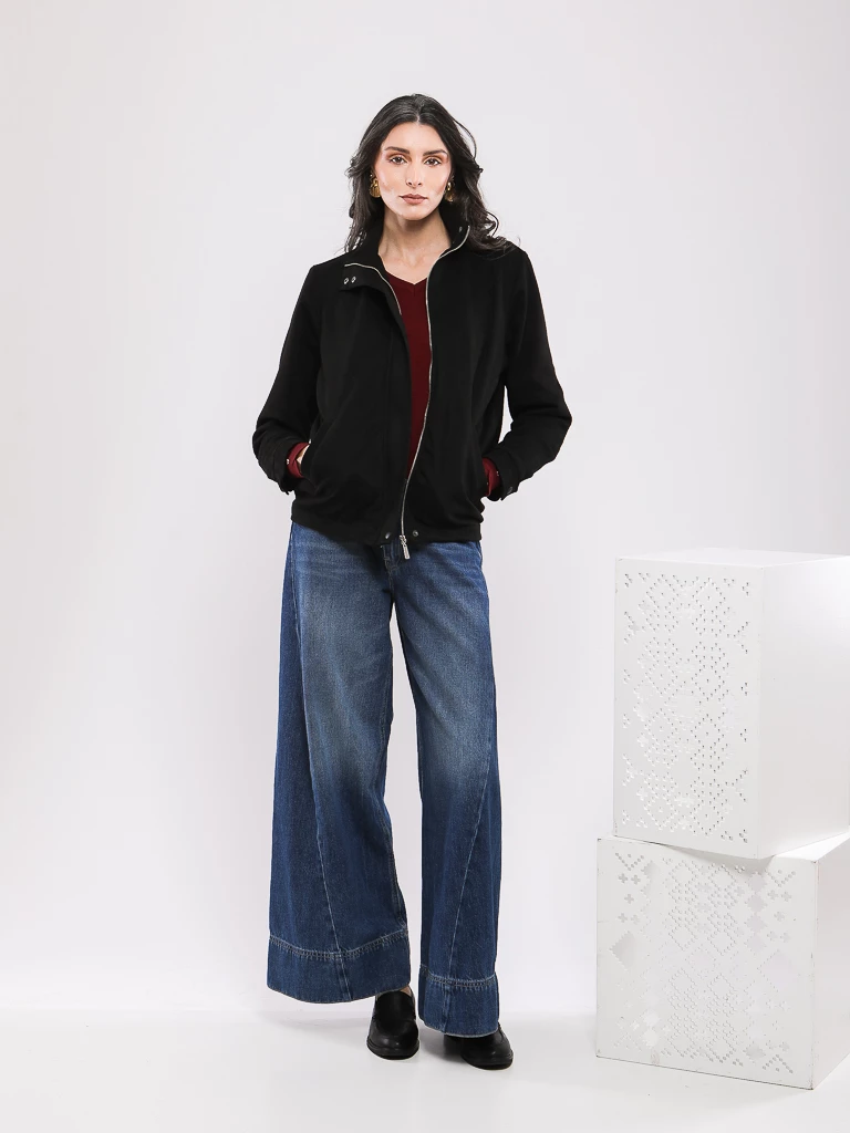 BLOUSON COURTE EFFET DAIM