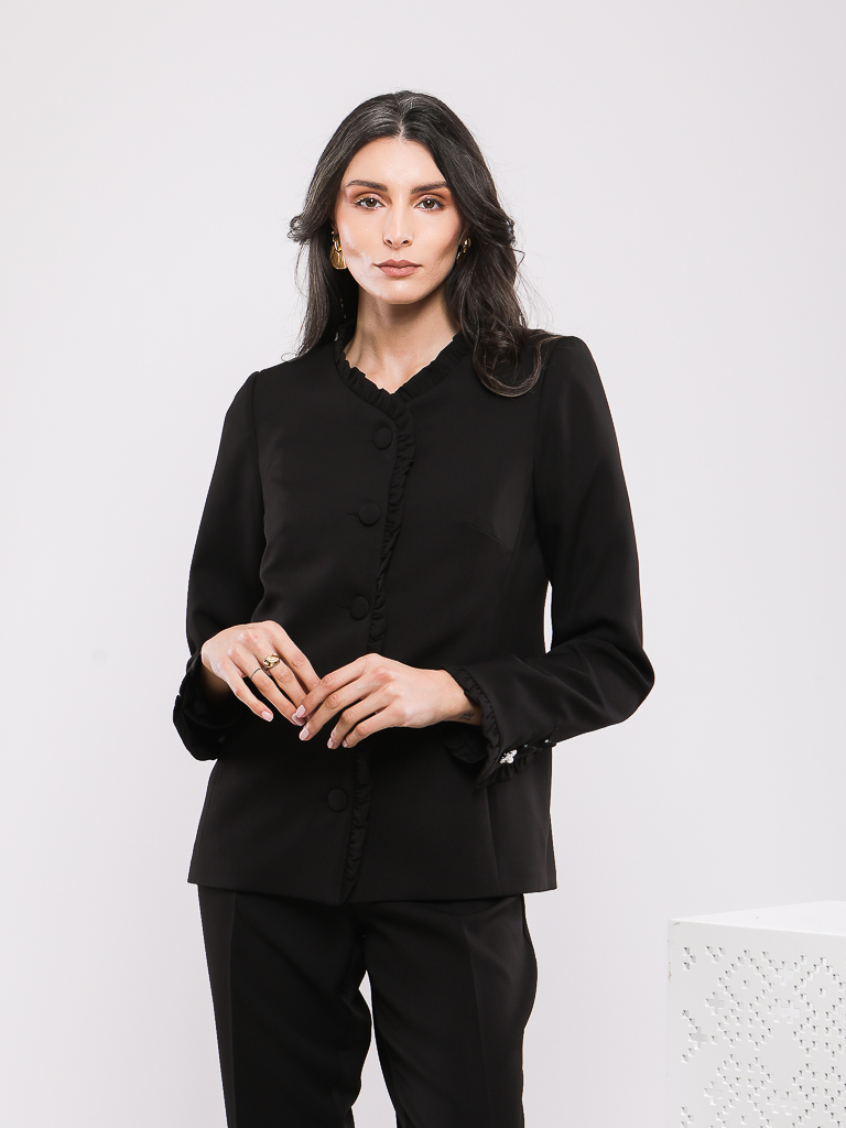 VESTE DÉCONTRACTÉE BOUTONNÉE SUR LE DEVANT