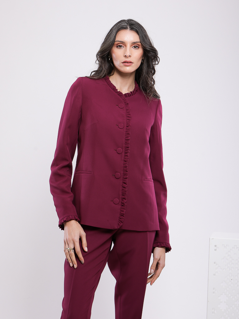 VESTE DÉCONTRACTÉE BOUTONNÉE SUR LE DEVANT