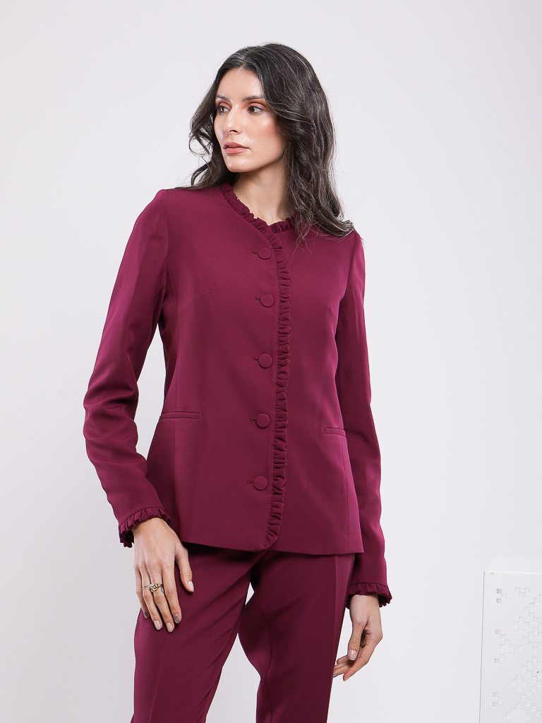 VESTE DÉCONTRACTÉE BOUTONNÉE SUR LE DEVANT