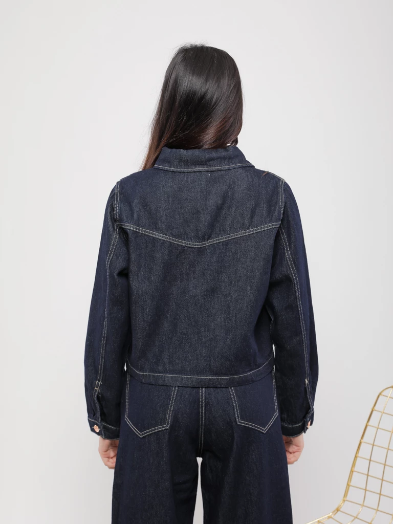 VESTE COURTE EN DENIM COUPE BOXY