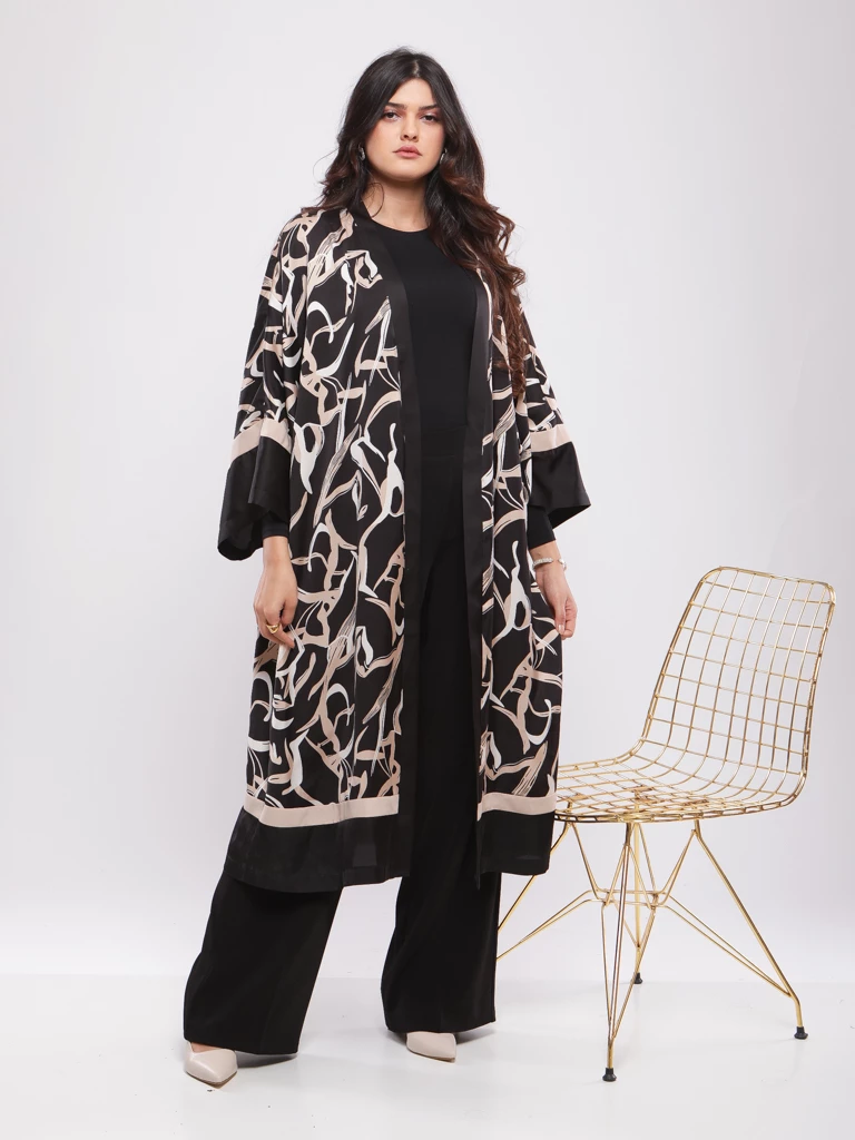 KIMONO MI-LONGUE SATINE