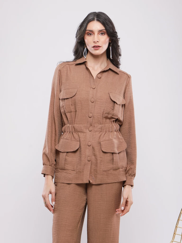 CHEMISE SAFARI POCHES PLAQUEES