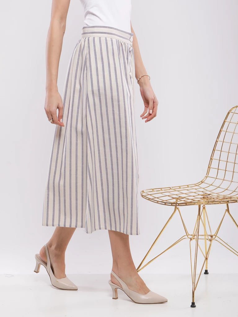 ENSEMBLE CROP TOP ET JUPE MIDI BOUTONNÉE EN LIN VISCOSE