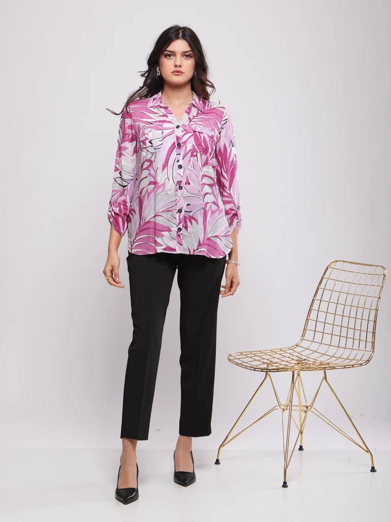 CHEMISE IMPRIMÉE À POCHES