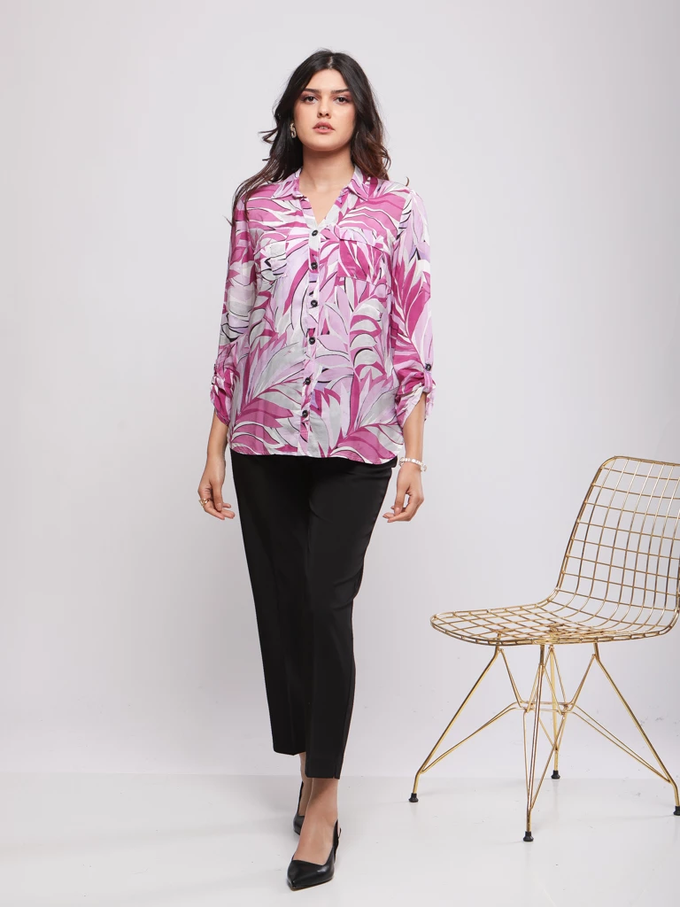 CHEMISE IMPRIMÉE À POCHES