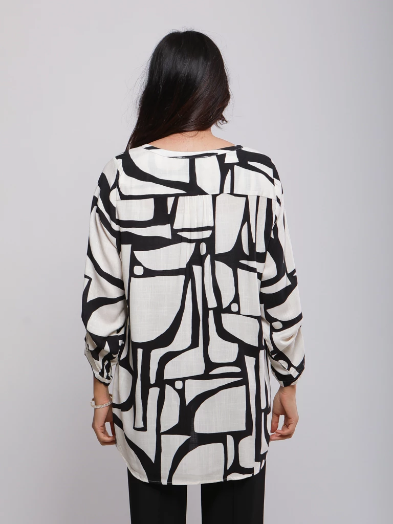 BLOUSE FLUIDE À MOTIFS ABSTRAITS